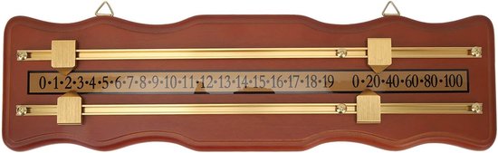 Biljartscorebord - Scorekeeper - Wedstrijden Bijhouden - 2 Sporen Ontwerp - 45 x 14 x 4 cm - Zwart
