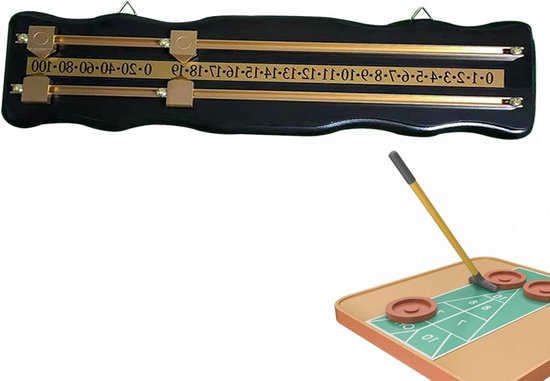 Biljartscorebord - Sjoelbak scorebewaarder - Scores bijhouden - Eenvoudige installatie - 459 x 132 cm - Zwart