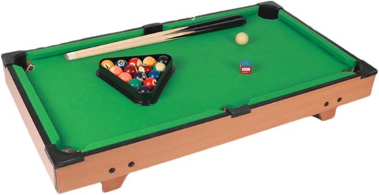 Biljartspel - Speeltafel - Familie entertainment - Verstelbare hoogte - 81 x 40 x 15 cm - Bruin
