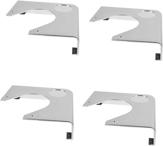 Biljarttafel Hoekplaten - Pooltafel Accessoires - Spelverbetering - Precisie Vervaardigd - 18.2 x 18.2 x 4 cm - Zilver