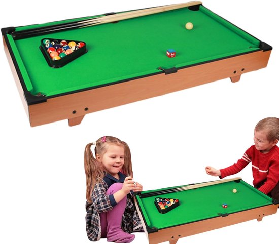 Biljarttafel Kinderen - Pooltafel Speelgoed - Familie Entertainment - Verstelbare Hoogte - 81 x 40 x 15 cm