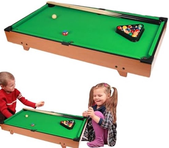 Biljarttafel Kinderen - Pooltafel Speeltafel - Interactief Spelen - Verstelbare Hoogte - 81x40x15 cm - Niet gespecificeerd