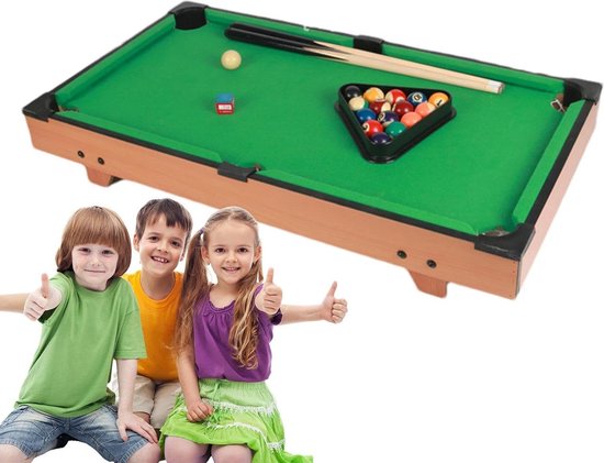Biljarttafel Kinderen - Speeltafel Pool - Familie Entertainment - Verstelbare Hoogte - 53 x 35 x 11 cm - Meerkleurig