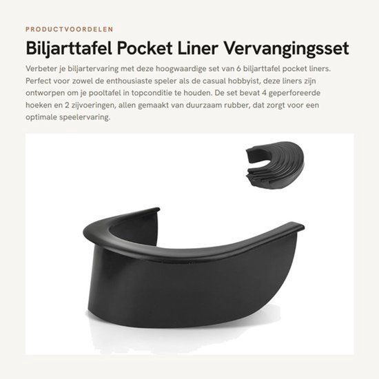 Biljarttafel Liner Rubber - 6 Stuks - Geperforeerde Hoeken Voering - Zijvoering - Waterdicht - Duurzaam Materiaal - Pooltafel