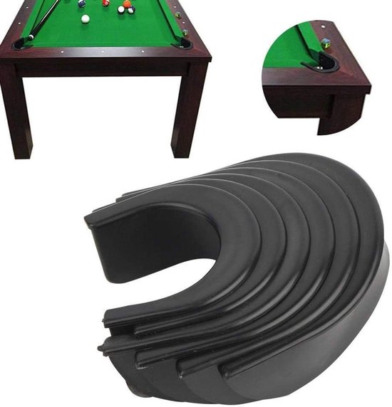Biljarttafel Liners - Pocket Liners Set - Biljart Spelen - Rubberen Kwaliteit - Standaard Maat - Zwart