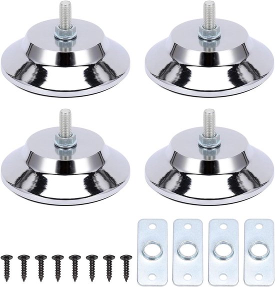 Biljarttafel Nivelleervoeten - Tafelpoten Levelers - Stabiliseren Speeltafel - Roestvrij Staal - 4 stuks 12 cm - Zilver