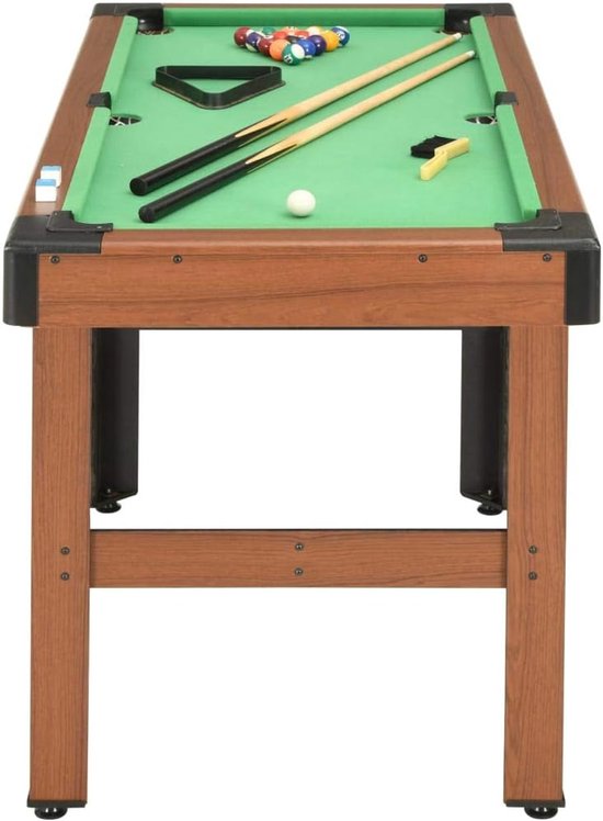 Biljarttafel - Pooltafel spel - Spelplezier thuis - Inclusief accessoires - 4 voet - Bruin