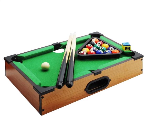 Biljarttafel Set - Pooltafel Spel - Familie Plezier - Direct Klaar Voor Gebruik - 36x24x8cm