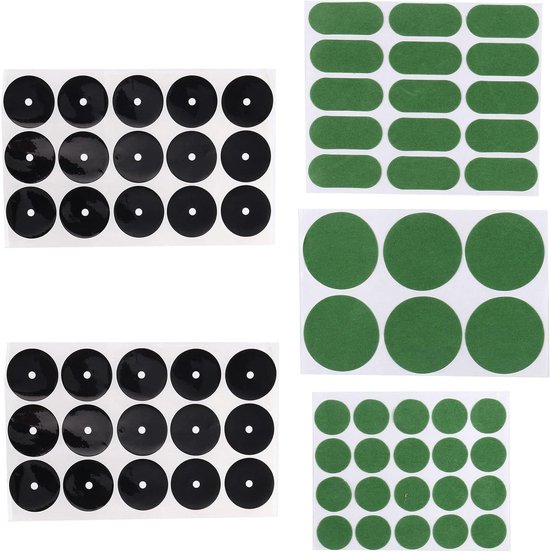 Biljarttafel Stickers - Markeerpunten - Reparatie Bescherming - Zelfklevend Papier - Meerdere Stukken - Groen Zwart