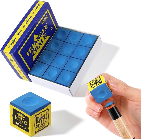 Billiard Chalk, 12 Pieces, Professional Cue, Chalk, Billiard Accessories, Blue - ShopVlot