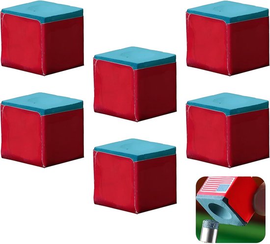 Billiard chalk 6 stuks - hoogwaardige kwaliteit - verbeter precisie - ideaal voor snooker en pool - ShopVlot