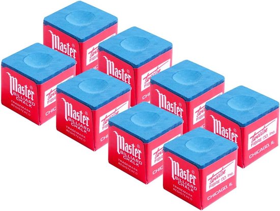 Billiard chalk 8 stuks - blauwe kleur - gelijkmatige coating - ideaal voor biljart - ShopVlot