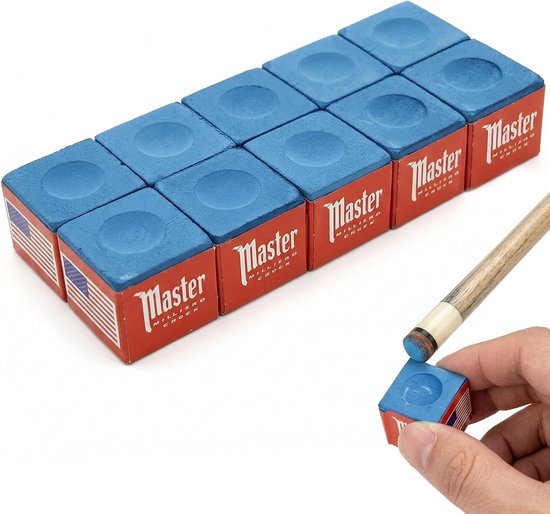Billiard chalk set 10 stuks - blauwe kwaliteit - voor meer grip en precisie - ideaal voor pool en snooker - ShopVlot