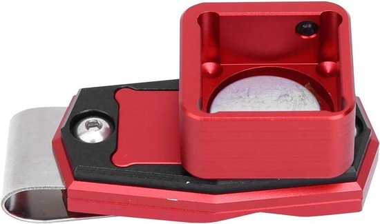 Billiard Cue Chalk Houder Snooker Accessoire Draagbaar Aluminium Pool Cue Krijt Houder met Clips (Rood) - Kwalitatieve Hulpmiddel voor Billiard en Snooker Spelletjes van Merkloos