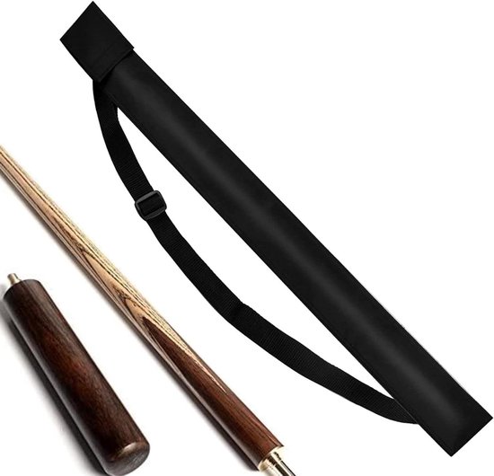 Billiard cue opbergtas - Zwart nylon - Geschikt voor 1/2 en 3/4 biljartstokken - 32.3 en 46.8 inch - met handvat van Merkloos
