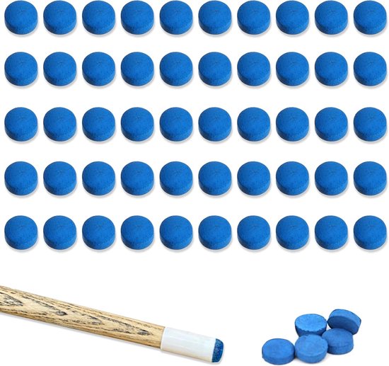 Billiard cue tips 12mm - faux leer - medium zacht - 50 stuks voor pool en snooker - ShopVlot