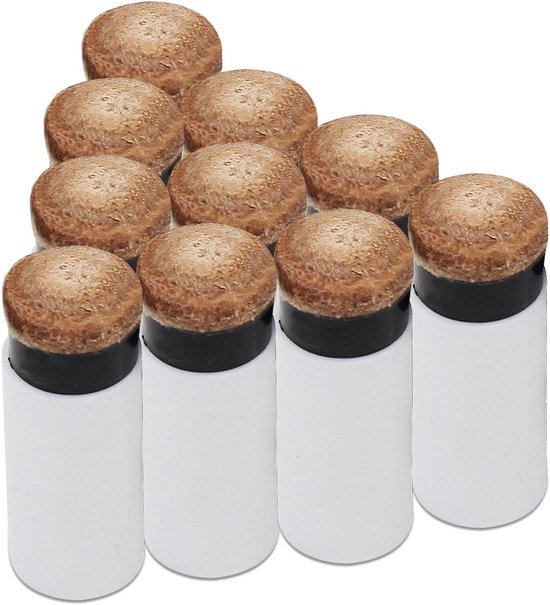 Billiard cue tips 12mm - hard bruin - 10-pack - snel te vervangen tijdens het spel - ShopVlot