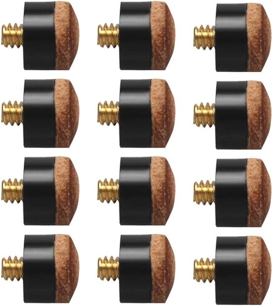 Billiard keu tips 12mm - Leer - Schroefinstallatie - Verbeter je biljartspel - ShopVlot