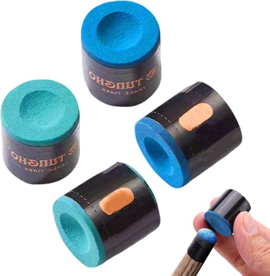 Billiard Poeder voor Professioneel Biljart - Chocolade Poeder, Droog Poeder, 4 Stuks, Blauw en Groen