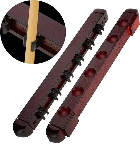 Billiard Wall Mount - Snooker Pool Cue Wandbeugel - Billiard Cue Houder voor 6 Billiard Cues - Billiard Accessoires voor Thuis, Scholen, Clubs van GamesPlanet®