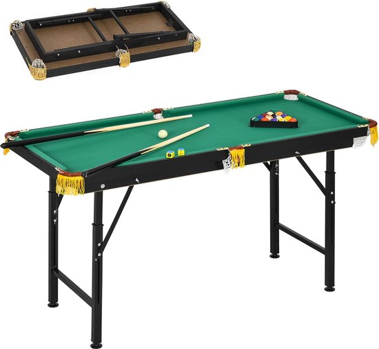 Billiardtafel – Pooltafel – Snookertafel – Speeltafel – Opvouwbare Tafel – Verstelbare Hoogte 55-75 cm – Compleet Met Accessoires van Merkloos