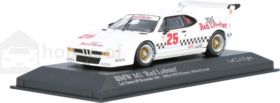 BMW M1 Minichamps 1:43 1981 Miller / Cowart Red Lobster 430812525 LA Times GP Riverside van BMW