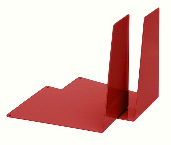 Boeksteun set van 2 in gebogen metaal, rood