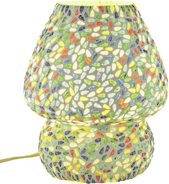 Boho-tafel- en nachtlamp van glas met mozaïekmotief Aubina -4-