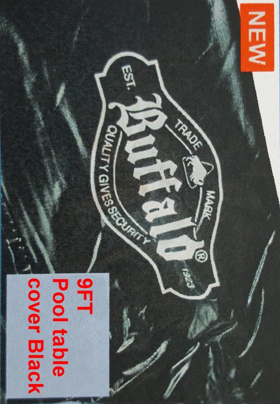 Buffalo pooltafel afdekhoes 9 ft zwart van Merkloos