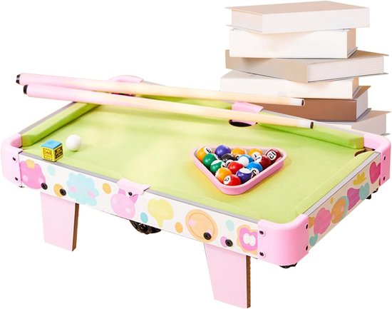 Buiten Biljart Spel - Mini Tafelspel - Binnen en Buiten - Draagbaar en Educatief - 52x33x6 cm - roze