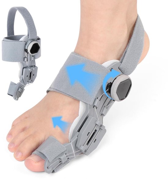 Bunion Corrector voor Hallux Valgus, Verstelbare Bunion Splint met Hielband en Tussenschuif, Ondersteuning voor Voeten Dag en Nacht, Pijnverlichting en Comfort voor Links en Rechts