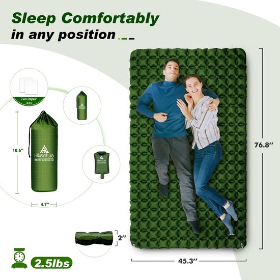 Camping Luchtbed ,Camping Mat ,outdoor wandelen trekking strand ,campingmatras van Merkloos