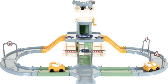 Cavallino Toys Cavallino Luchthaven met Parkeergarage en Straat Pastelkleuren van Cavallino Toys