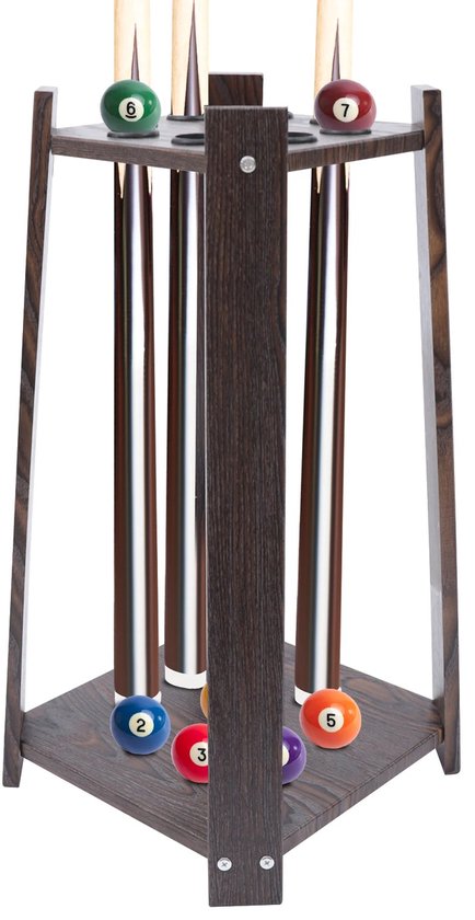 Cellista Biljartkeuerek 8 Gaten - Houten Keuhouder Standaard - Pool Cue Rack Vloerstaand - Compact Design 30 x 30 x 60 cm van Merkloos