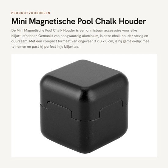 Chalk Holder - Aluminium - Magnetisch - Compact - Billiard Accessoire - Snooker Accessoire - Lichtgewicht 33g