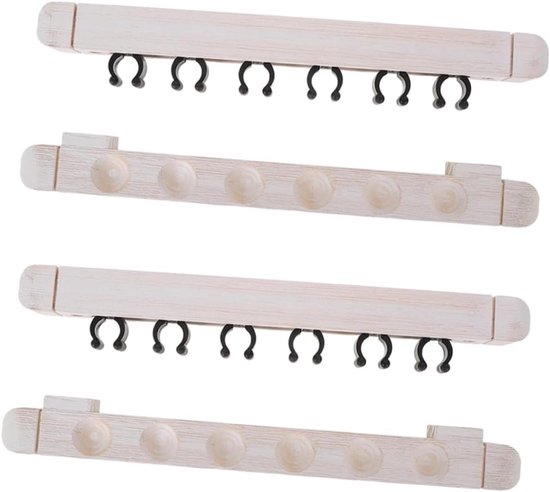 Clubstandaard Hout - Keu Houder - Biljartkamer Organiseren - Zes Gaten - 36 cm Lengte - Beige