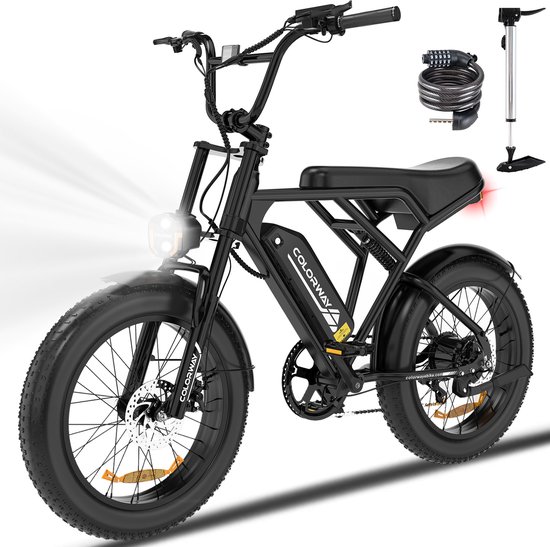 Colorway Elektrische Fiets BK29G - 20*4.0 Inch Fatbike - Mountain Snow EBike met Afneembare 36V 12Ah Lithium Batterij - City Commuter E-Bike - IP54 Waterdicht van Colorway
