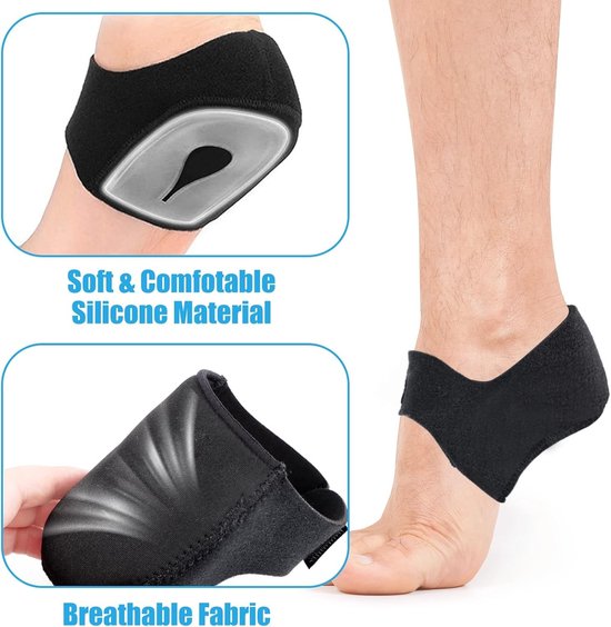Comfortabele Gel Inlegzolen voor Hielspoor en Hielpijn, Antislip Silicone Hielbescherming, Ondersteuning en Verlichting