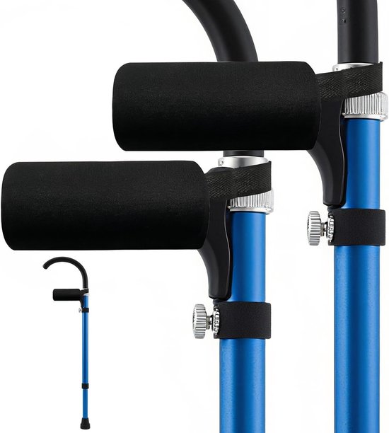 Comfortabele Handgrepen voor Krukken - Antislip Pads, Zweetabsorberend en Frictie Accessoires voor Loophulpmiddelen, Zwart