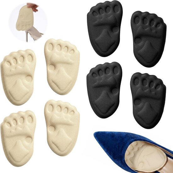 Comfortabele Midfoot Pads voor Dames, Ballen van de Voet Kussens, Antislip Hielinlegzolen en Verlichting voor Hoge Hakken, Perfecte Schoeninleg voor Extra Steun en Comfort