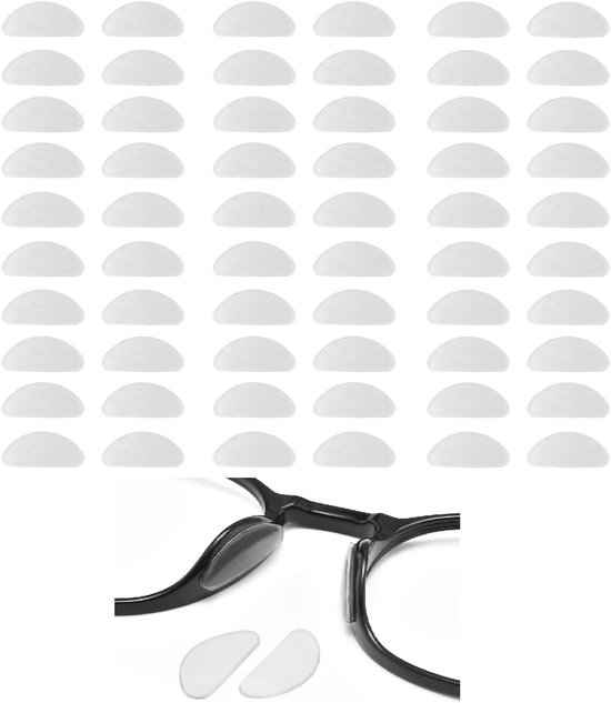 Comfortabele Neuspads voor Brillen - 30 Paar Transparante, Zelfklevende en Antislip Neussteunen voor Zonnebrillen en Correctiebrillen, Dikte 1 mm