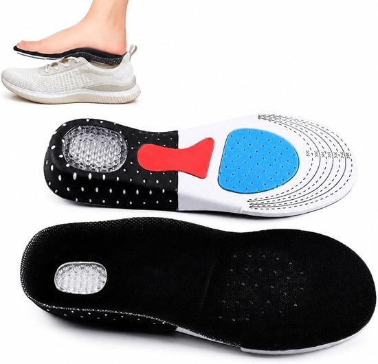 Comfortabele Orthopedische Inlegzolen voor Werk- en Schoenen, Gelzolen met Ondersteuning voor Platter Voeten en Optimale Bogen