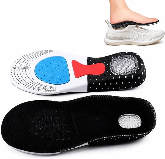 Comfortabele Orthopedische Zolen met Gel, Unisex Inlegzolen voor Werkschoenen en Ondersteuning van de Voetboog, Ideaal voor Platter Voeten en Lange Dagen