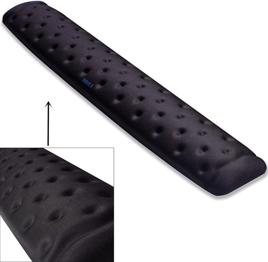 Comfortabele Polssteun voor Computer en Laptop - Geheugenschuim met Massagegaten, Antislip en Ideaal voor Gaming en Kantoorwerk