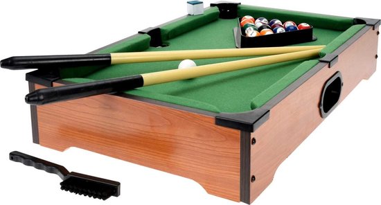 Compacte biljarttafel - Mini pooltafel - Indoor recreatie - Inclusief alle accessoires - 50 x 31 x 8cm