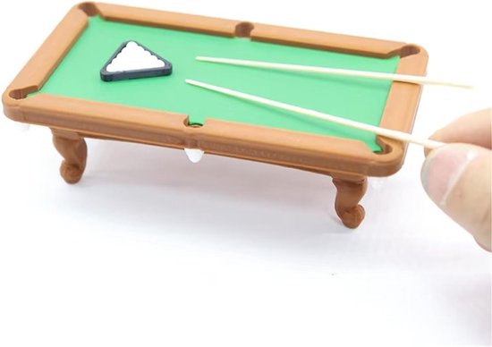 Compacte Mini Pooltafelset voor Thuis, Ideaal voor Spellen met Vrienden en Familie, Inclusief Keus en Ballen van Merkloos
