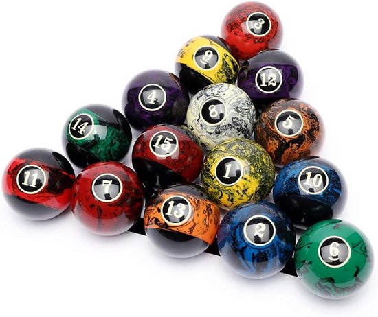 Complete Set Professionele Poolbiljart Ballen Zwart - 16 Stuks