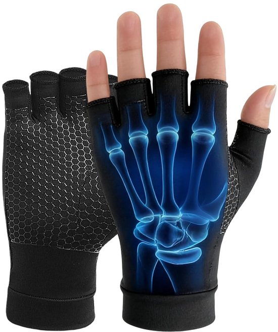 Compressiehandschoenen voor Osteoartritis, Pijnbestrijding en Carpaal Tunnel Syndroom, Stijlvol en Effectief tegen Zwelling en Tendonitis, (L)
