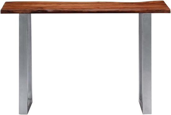 Console van acaciahout en ijzer, 115 x 35 x 76 cm