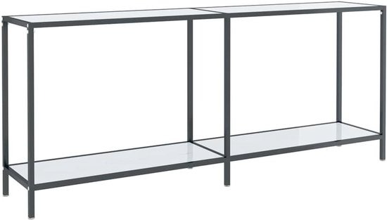 Consoletafel wit 180x35x75,5 cm gehard glas staal